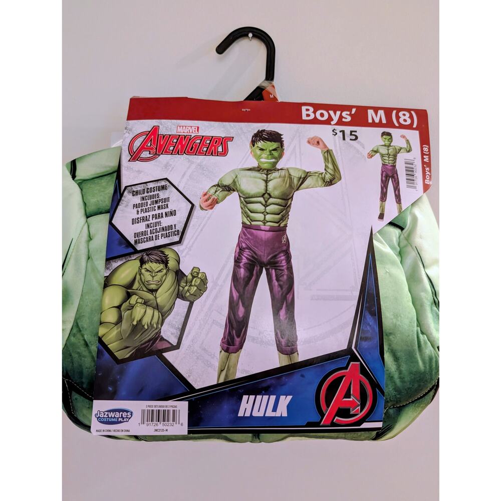 New Marvel Hulk Muscle Halloween Costume - Youth Size M